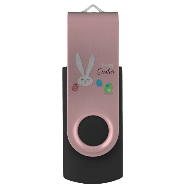 CUTE BUNNY HAPPY EASTER HOLIDAY PARTY Trendy Flash Drive (Front Vertical)