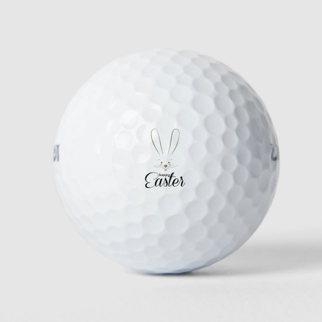 CUTE BUNNY HAPPY EASTER HOLIDAY PARTY Trendy Golf Balls (Front)
