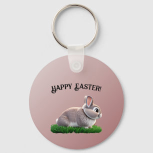Cute Bunny Happy Easter Keychain