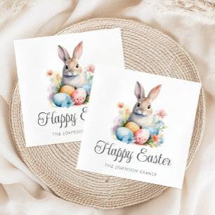 Cute Bunny Happy Easter Napkins