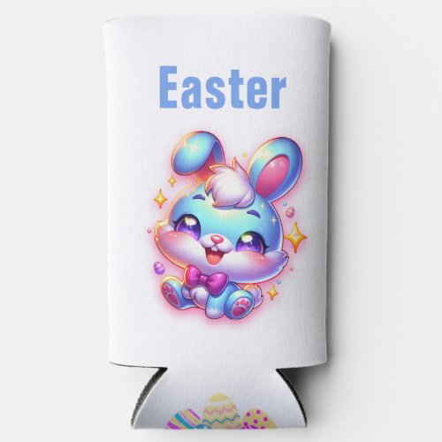 Cute bunny Happy Easter   Seltzer Can Cooler