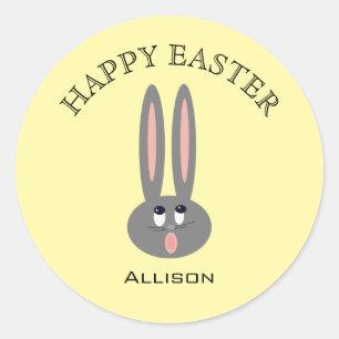 Cute Bunny Happy Easter Stickers