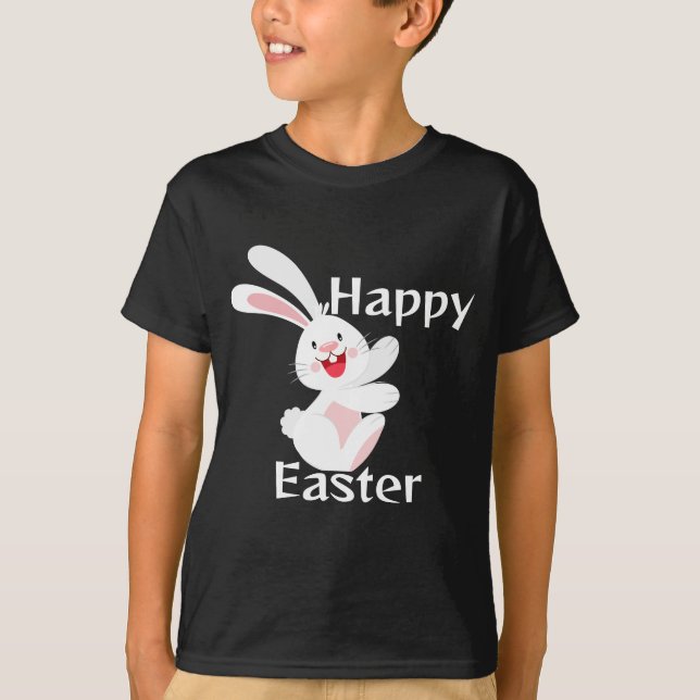 Cute Bunny Happy Easter  T-Shirt (Front)