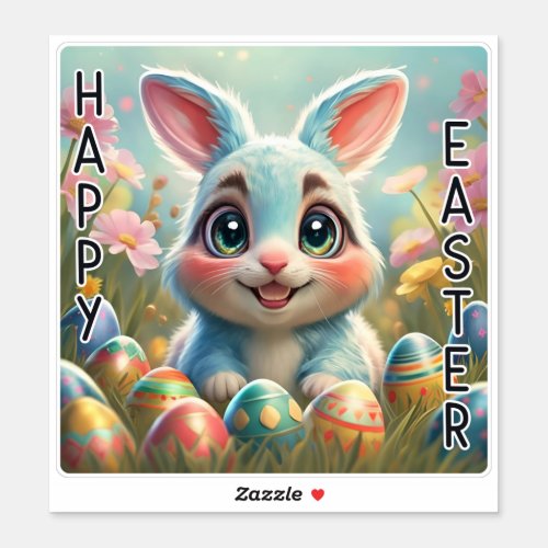 Cute Bunny Happy Eastter sticker