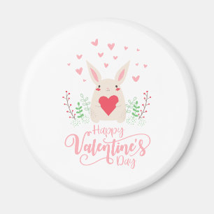 Cute Bunny Happy Valentine's Day Magnet