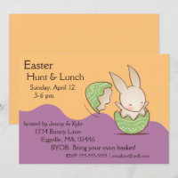 Cute Bunny hatching, Green Easter Egg