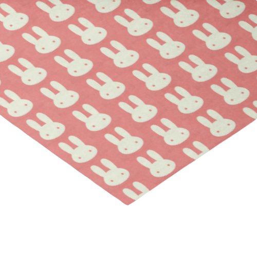 Cute Bunny Head Pattern Pink Tissue Paper