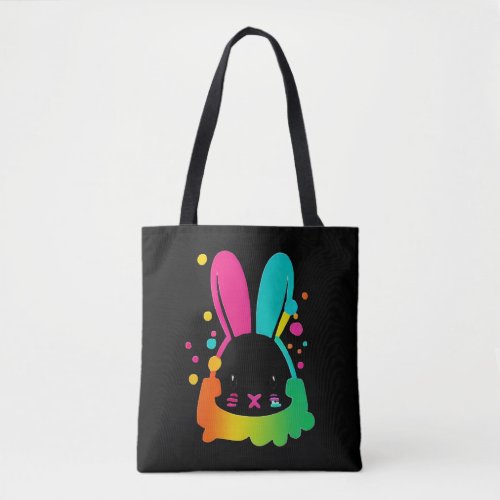 cute bunny head tshirt design vector tote bag