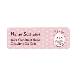Cute Bunny Heart Label