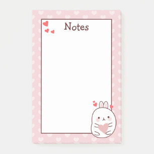 Cute Bunny Heart Post-it Notes