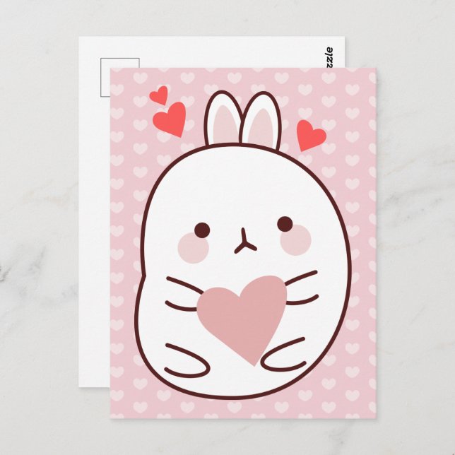 Cute Bunny Heart   Postcard (Front/Back)