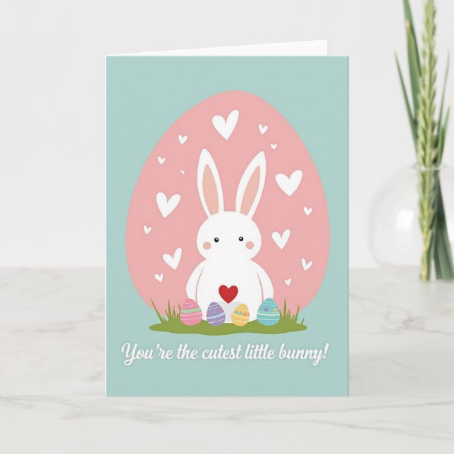 Cute Bunny Heartfelt Wishes Card (Front)