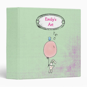 Cute Bunny Holding a Balloon Binder