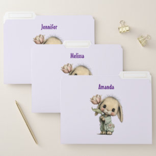 Cute Bunny Holding a Tulip File Folder