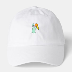 Cute Bunny Holding Ice Cream Hat