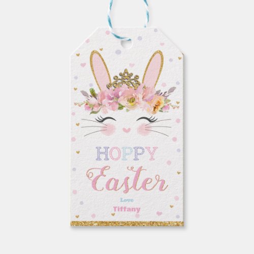 Cute Bunny Hoppy Easter Favor Gift Tags