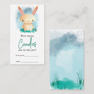 Cute bunny How many candies game Enclosure Card