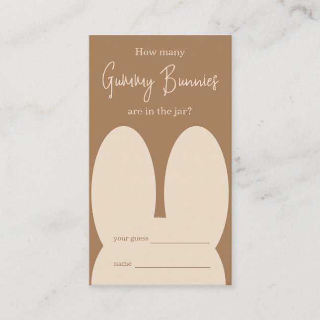 Cute bunny How many gummy bunnies game Enclosure Card (Front)