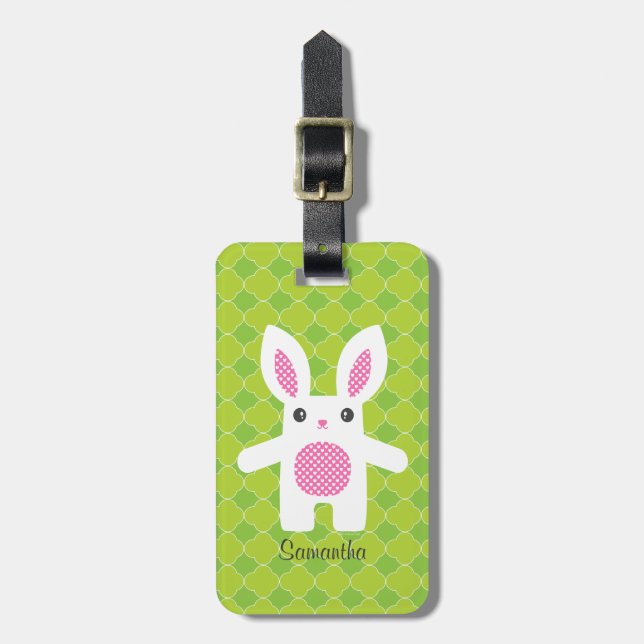 Cute Bunny Hug  Luggage Tag (Front Vertical)