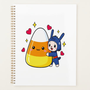 Cute Bunny Hugging Candy Corn Planner