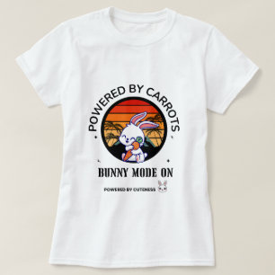 Cute Bunny Hugging Carrot Retro Sunset T-Shirt