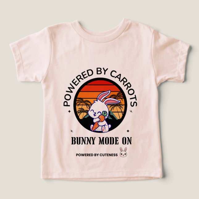 Cute Bunny Hugging Carrot Retro Sunset T-Shirt  Toddler T-shirt (Design Front)