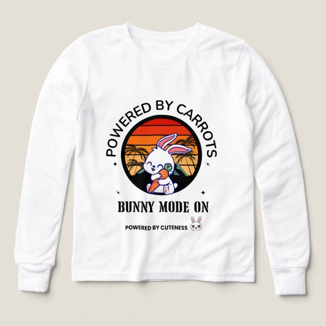 Cute Bunny Hugging Carrot Retro Sunset T-Shirt  Tri-Blend Shirts (Design Front)