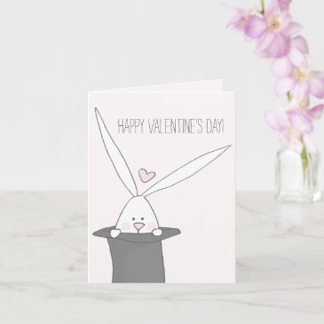 Cute Bunny in a Top Hat - Happy Valentine's Day