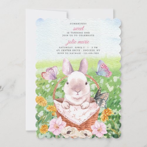 Cute Bunny in Basket Invitation