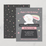 Cute Bunny in Magic Hat Stars Kids Birthday Party Invitation