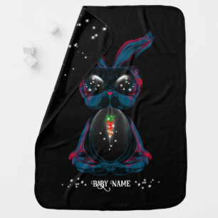 Cute Bunny in Meditation Yoga Pose with Starlight Baby Blanket