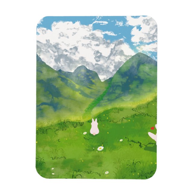 Cute Bunny in Mountain View Magnet (Vertical)