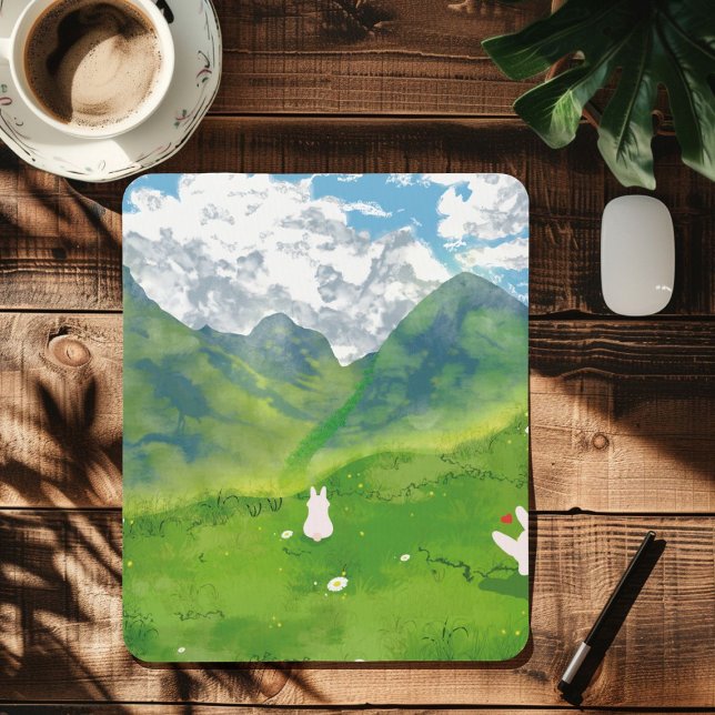 Cute Bunny in Mountain View Mousepad (Creator Uploaded)