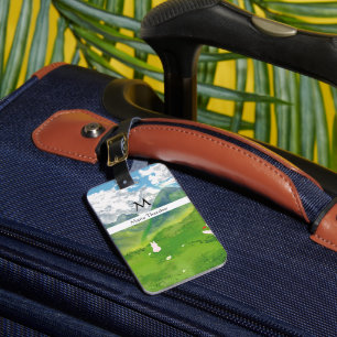 Cute Bunny in Mountain View Personalize Luggage Tag