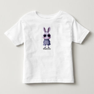 Cute Bunny in Sunglasses Personalized Toddler T-shirt