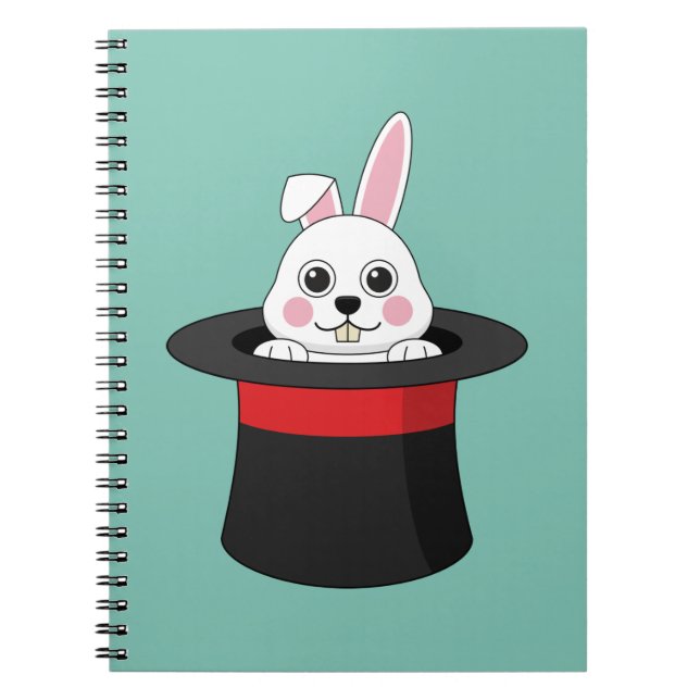 Cute Bunny in Wizard Hat Notebook (Front)
