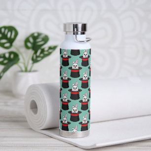 Cute Bunny in Wizard Hat Pattern Water Bottle