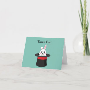 Cute Bunny in Wizard Hat Personalize Thank You Card