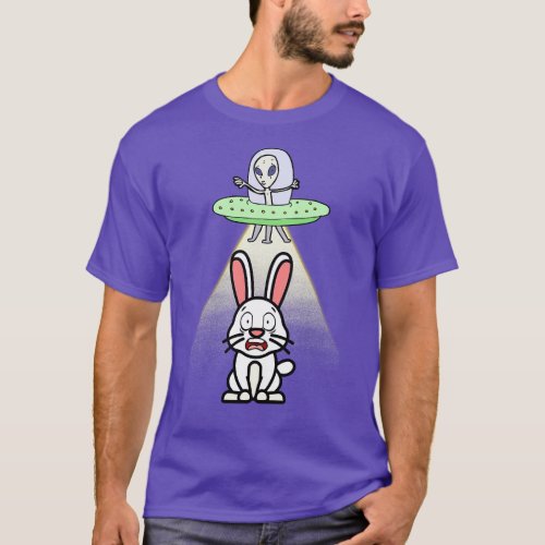 Cute Bunny is abducted by aliens T_Shirt