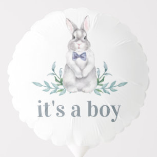 Cute Bunny it's a boy baby shower Balloon