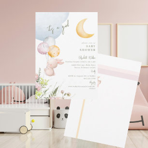 Cute Bunny It's a Girl Baby Shower III Invitation