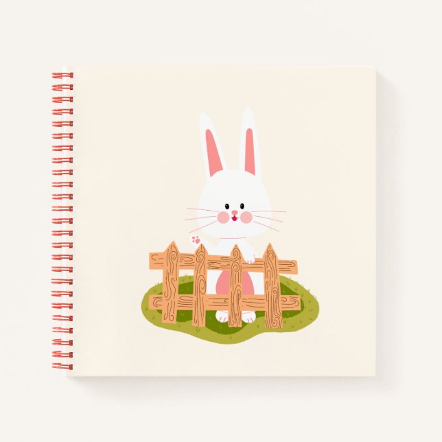 Cute Bunny Kawaii Spiral Notebook (Front)