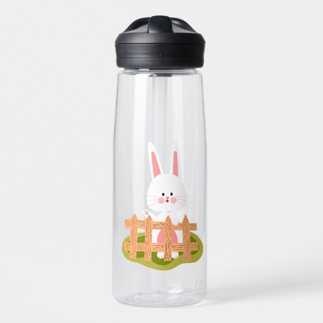Cute Bunny Kawaii Water Bottle (Front)