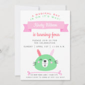 Cute Bunny | Kids Birthday Celebration Invitation (Front)