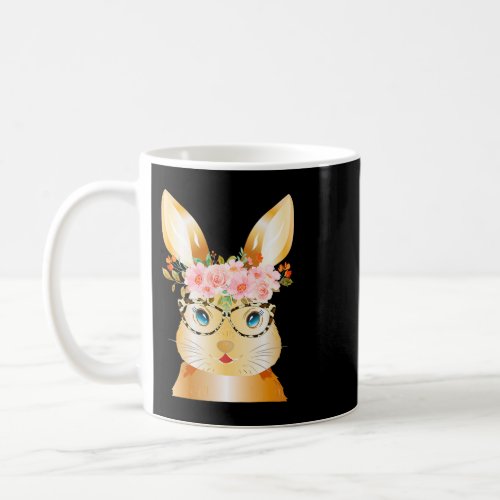 Cute Bunny Leopard Sunglasses Flowers Girls Women  Coffee Mug