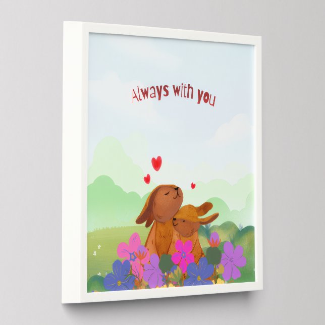 Cute Bunny Love Art Peel And Stick Photo Tile (Angled)
