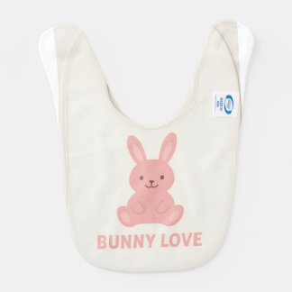 Cute Bunny Love Baby Bib