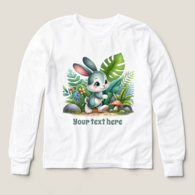 Cute bunny lovers customizable girls  Tri-Blend shirts (Design Front)