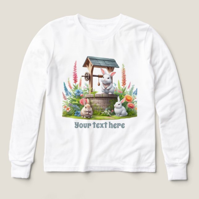 Cute bunny lovers customizable girls Tri-Blend shirts (Design Front)