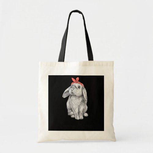 Cute Bunny Mama Lop Eared Rabbit Wearing Bandana  Tote Bag